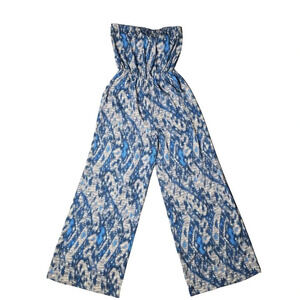 TYCHE Strapless Wide-Leg Blue Jumpsuit